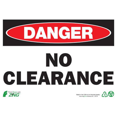 ZING Eco Safety Sign, Danger, 10X14- Model 2116